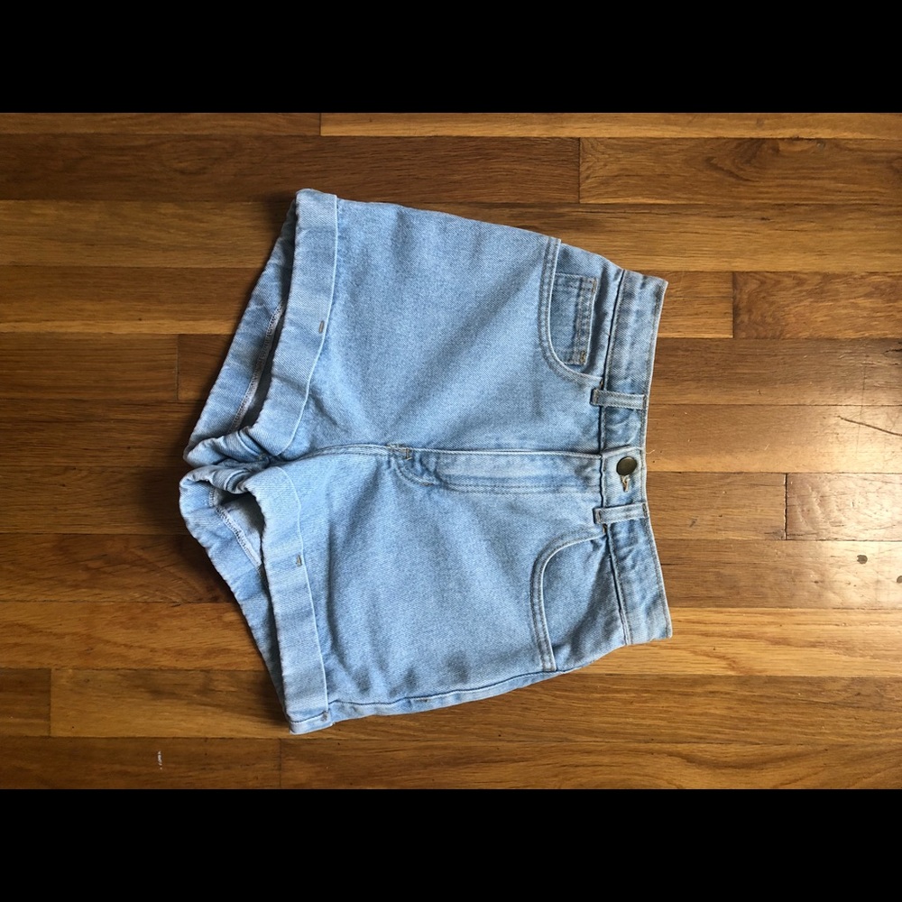 High waisted denim shorts